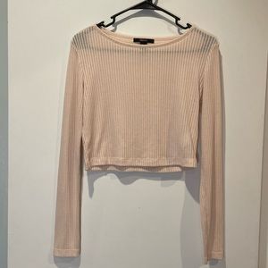 Forever 21 Ribbed Long Sleeve Light Pink MEDIUM